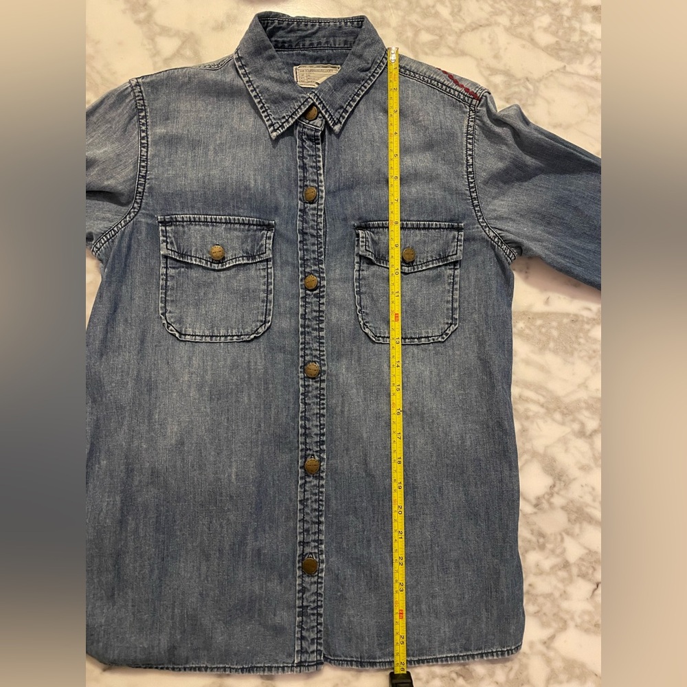 Current/Elliott Blue Denim Button-Down Shirt - Picture 6 of 11